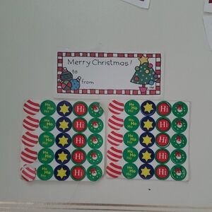 Christmas Sticker Sheets - Festive Red, Green, Blue, Yellow